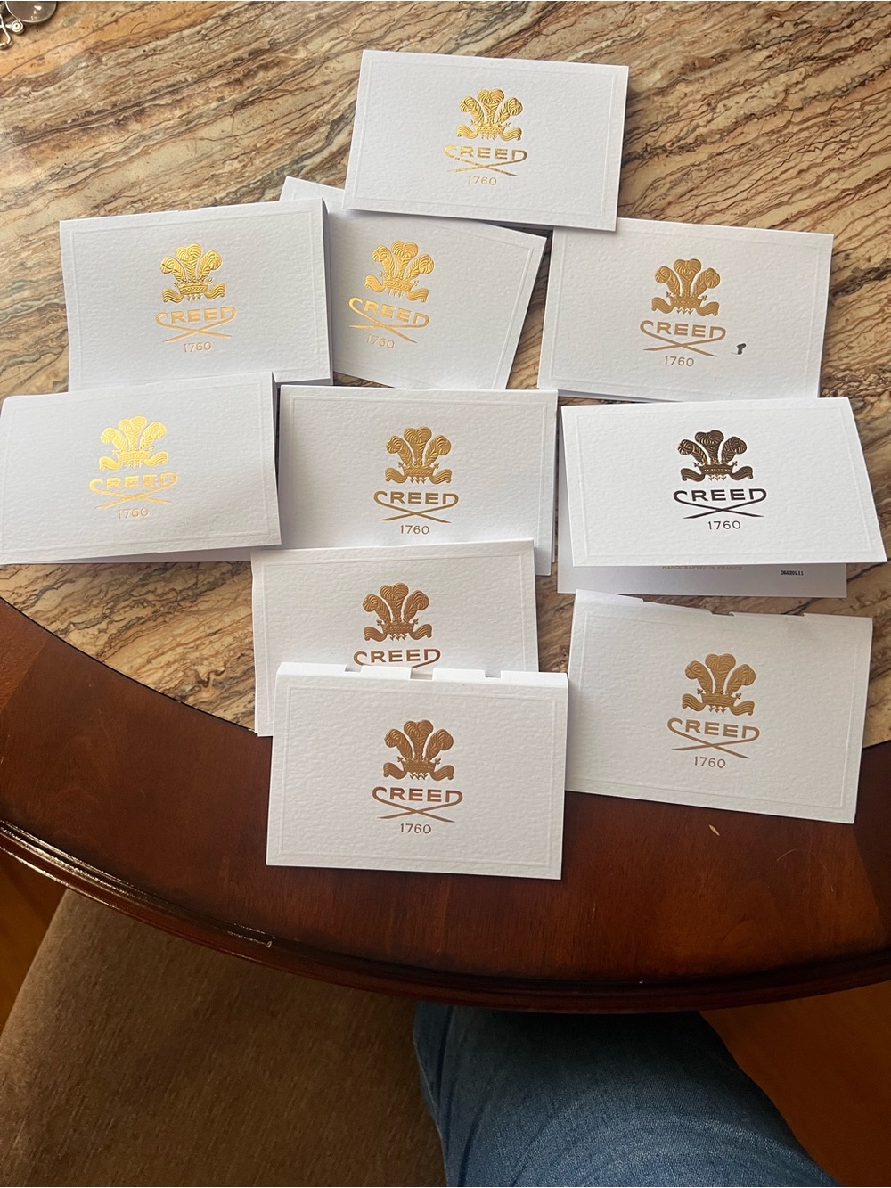 Creed White & Gold Fragrance Sample Card
